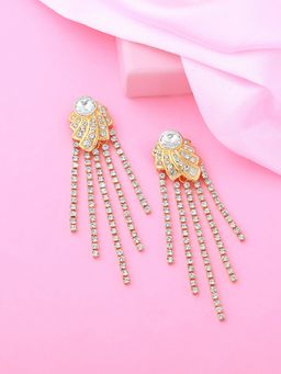 Estele - Gold Plated Beautiful Designer Earrings with Crystals for Women